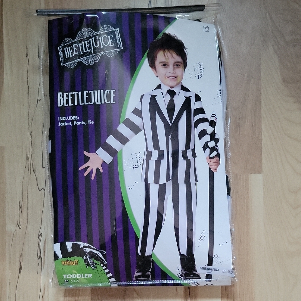 Toddler 5T-6t Beetlejuice Costume - Black and White